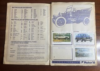 Colección de Cromos Coches Motor 16 año 1986