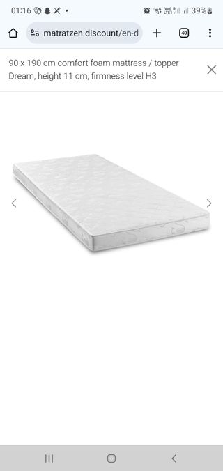 Colchones de espuma 90×190 cm, 2 piezas por 140e