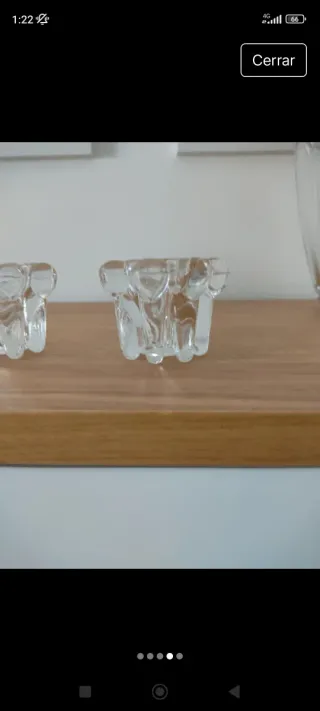 Portavelas de cristal transparente (2 unidades)