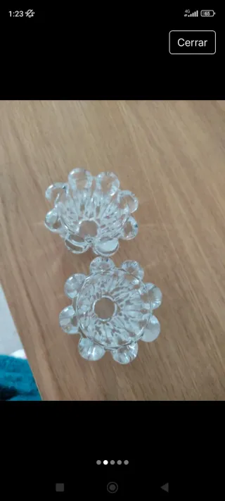 Portavelas de cristal transparente (2 unidades)
