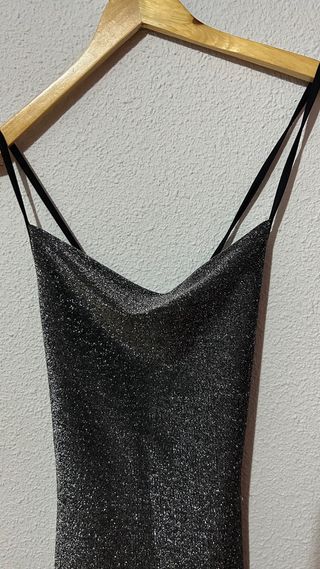 Vestido plateado nuevo talla xs fiesta abertura