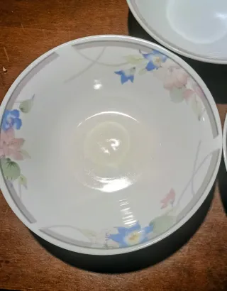 5 Coppette Porcellana cinese Bianca Multicolore