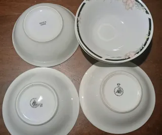 5 Coppette Porcellana cinese Bianca Multicolore