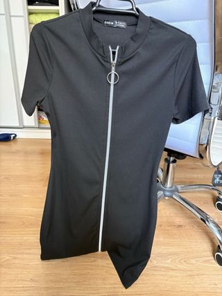 Vestido negro SHEIN cremallera frontal