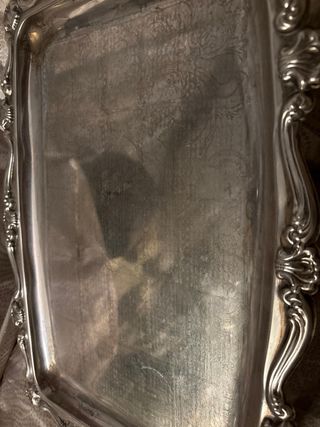 Bandeja Vintage Bañada en Plata