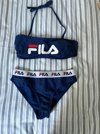 Bikini Fila Azul y Blanco