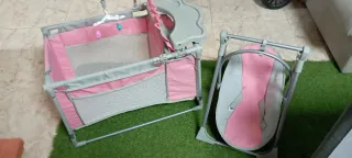 Set juego símbolico Cuna cochecito y mecedora