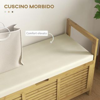 Banco Zapatero de Listones para Entrada con Diseño Plegable, Mueble para Zapatos de Madera de Bambú, 100X40X60 Cm, Color Madera