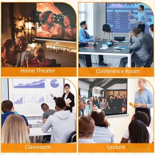 Pantalla de Proyección de 100 Pulgadas 4K HD Formato 16:9 Con Trípode Plegable y Altura Ajustable, Pantalla de Proyector Portátil, Gran Angular de 160 Grados, para Casa, Hogar, Cine, Exterior, Blanco