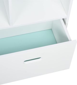 Librería Estante Portajuguetes para Habitación de Niños y Jóvenes con Estantes en Cubos Blanca, Dos Colores Cambiados, Azul y Rosa 82X30X126Cm