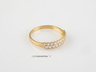 anillo oro 18k con piedra con circonita