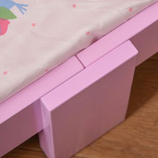 Cama para Niños con Bordes Elevados de Madera para Habitación Infantil, Cuna para Niños de 3-6 Años, 143X73X60Cm, Rosa