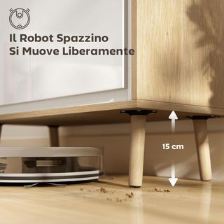 Credenza de Cocina Con 2 Puertas, Mueble de Cocina Moderno Con Estante Regulable Y Patas de Madera, Credenza Buffet para Sala de Estar, Comedor Y Salón, 72X35X77 Cm, Blanco Brillante Y Roble