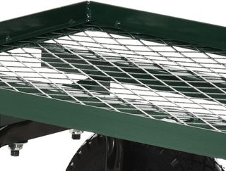 Carro De Jardín Con Mango Cubierto Y 4 Ruedas Grandes De Ø24 Cm, Carro De Exterior De Acero, Capacidad 150 Kg, 94X48.5X100 Cm, Negro Y Verde