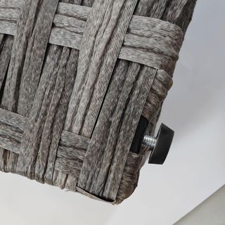 Baúl De Jardín en Rattan PE, Cofre De Exterior Con Patas Antideslizantes Y Recubrimiento Interno en Tejido Impermeable, 57X34X62Cm, Gris Y Beige