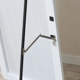 Espejo De Suelo Y Pared Con Estructura De Aluminio, Espejo Para Dormitorio, Entrada Y Baño, 45X37X158.5Cm