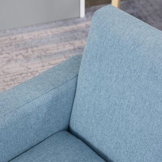 Sillón para Niños en Tela, Silloncito de Diseño para Habitación con Acolchado, Máx. 65 Kg, 49X45X44 Cm, Azul