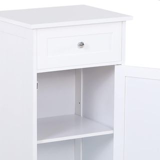 Mueble Armario 2 Cajones, Mueble de Baño Diseño Antivuelco en MDF, 43X34X77 Cm, Blanco