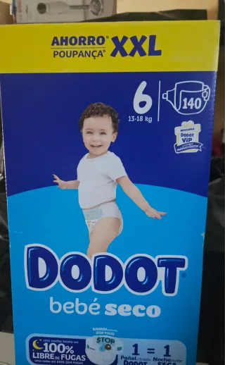 140 Fraldas Dodot Bebé Seco T6