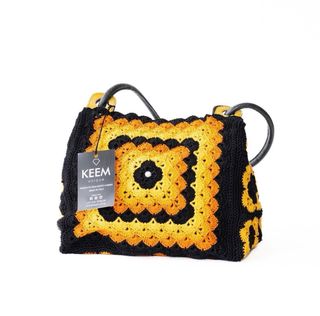 Borsa crochet gialla realizzata a mano