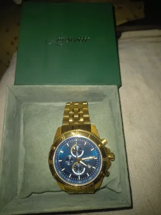 Reloj Larisco Cronógrafo Bañado en Oro Sumergible