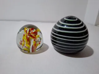 2 PISAPAPELES VINTAGE CRISTAL DE MURANO AÑOS 70