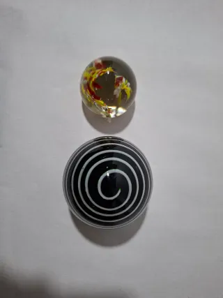 2 PISAPAPELES VINTAGE CRISTAL DE MURANO AÑOS 70