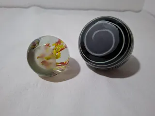 2 PISAPAPELES VINTAGE CRISTAL DE MURANO AÑOS 70