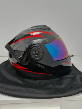 Casco + Auriculares Inalámbricos BT-12 para Moto