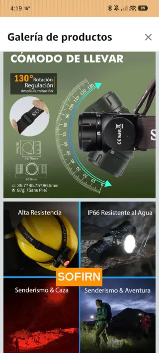 Linterna frontal Sofirn HS21