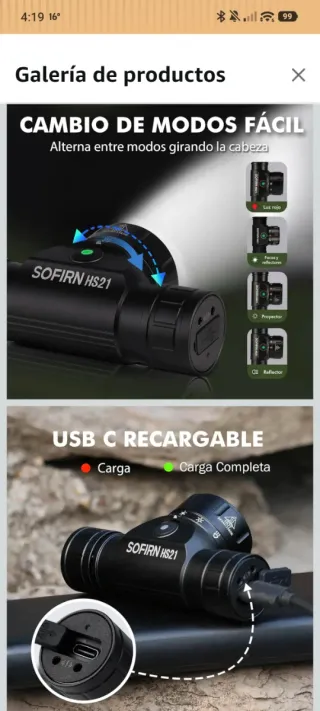 Linterna frontal Sofirn HS21