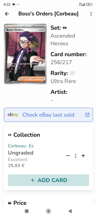 Carta Pokémon Órdenes de Jefes (Córax)