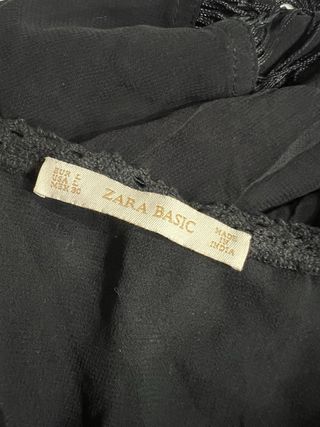 Blusa / Vestido negro con flecos