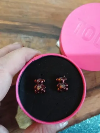 Pendientes Tous Colección Bold Bear Marrón Perlado