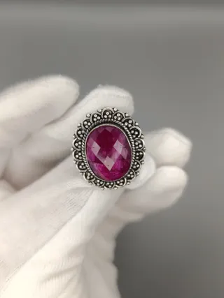 Anillo Plata 925 con Rubí Rosa