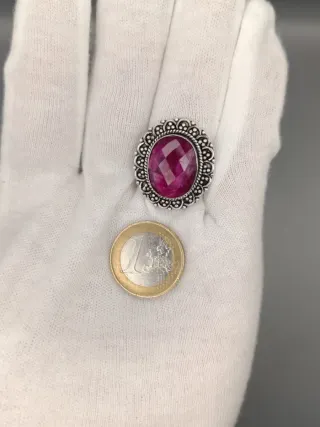 Anillo Plata 925 con Rubí Rosa
