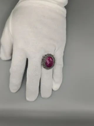 Anillo Plata 925 con Rubí Rosa