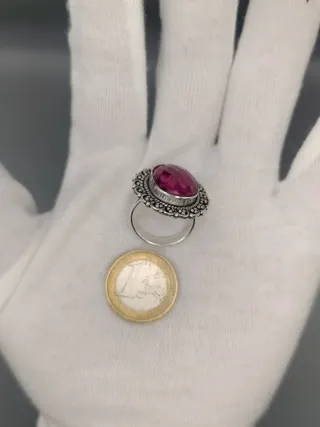 Anillo Plata 925 con Rubí Rosa
