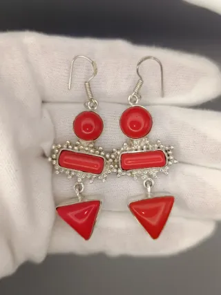 Pendientes Coral Plata 925