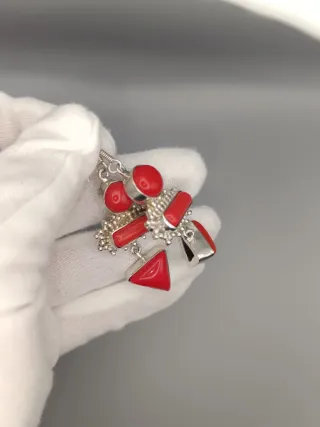 Pendientes Coral Plata 925