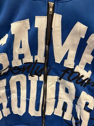 Sudadera con cremallera azul