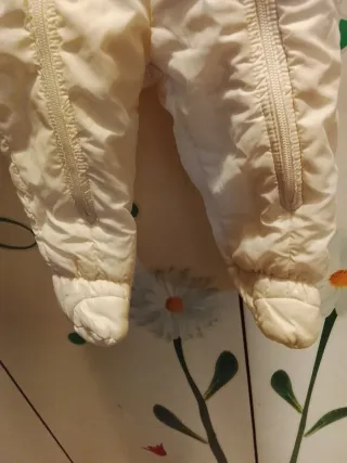 Tutina sci  bianca neonato imbottita