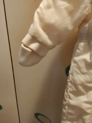 Tutina sci  bianca neonato imbottita