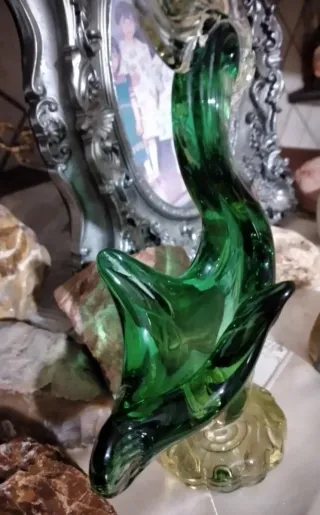 Murano vintage - Cigno in vetro verde