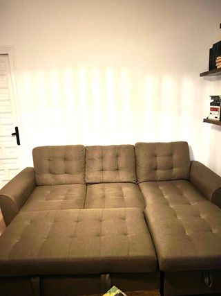 Sofá chaise longue de tela