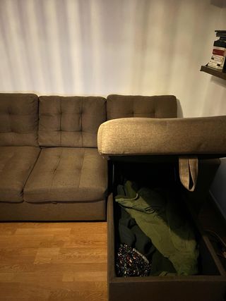 Sofá chaise longue de tela