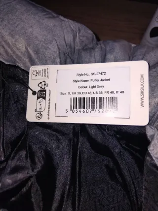 Giacca imbottita SikSilk grigia
