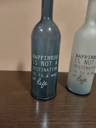 Juego de 2 botellas decorativas de cristal