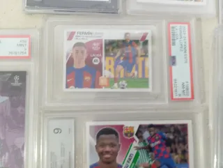 Cromo  messi  Pedri Gavi y Fermin Gradeado.