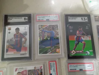 Cromo  messi  Pedri Gavi y Fermin Gradeado.